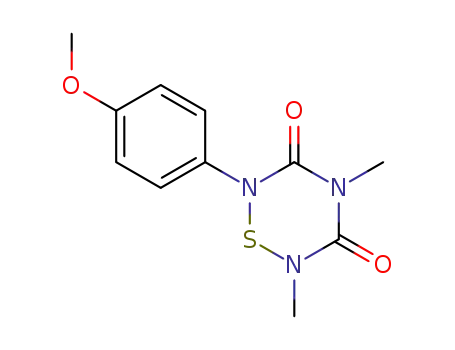 Molecular Structure of 53286-01-4 (2H-1,2,4,6-Thiatriazine-3,5(4H,6H)-dione,
2-(4-methoxyphenyl)-4,6-dimethyl-)