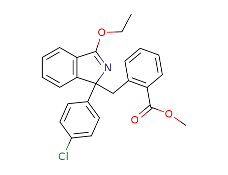 Molecular Structure of 61139-63-7 (Benzoic acid, 2-[[1-(4-chlorophenyl)-3-ethoxy-1H-isoindol-1-yl]methyl]-,
methyl ester)