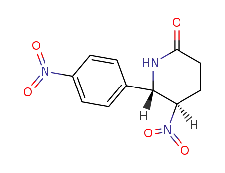 Molecular Structure of 61298-31-5 (2-Piperidinone, 5-nitro-6-(4-nitrophenyl)-, trans-)