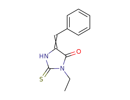 Molecular Structure of 33665-12-2 (4-Imidazolidinone, 3-ethyl-5-(phenylmethylene)-2-thioxo-)