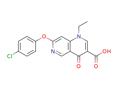 Molecular Structure of 66092-79-3 (1,6-Naphthyridine-3-carboxylic acid,
7-(4-chlorophenoxy)-1-ethyl-1,4-dihydro-4-oxo-)