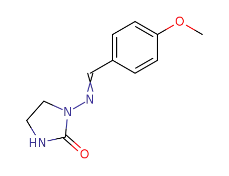 Molecular Structure of 61337-10-8 (2-Imidazolidinone, 1-[[(4-methoxyphenyl)methylene]amino]-)
