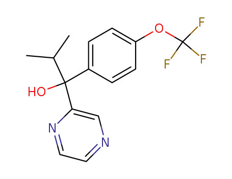 Molecular Structure of 56426-02-9 (Pyrazinemethanol, a-(1-methylethyl)-a-[4-(trifluoromethoxy)phenyl]-)