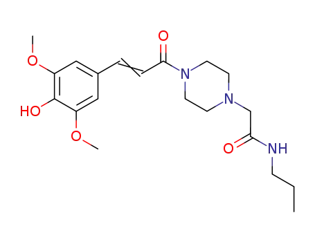 Molecular Structure of 57061-73-1 (4-(3,5-DIMETHOXY-4-HYDROXYCINNAMOYL)-N-PROPYL-1-PIPERAZINEACETAMIDE			)