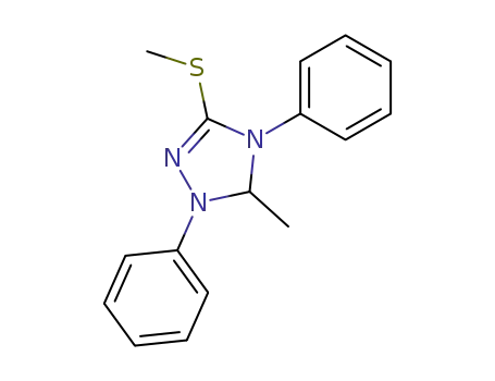 Molecular Structure of 54211-61-9 (1H-1,2,4-Triazole, 4,5-dihydro-5-methyl-3-(methylthio)-1,4-diphenyl-)