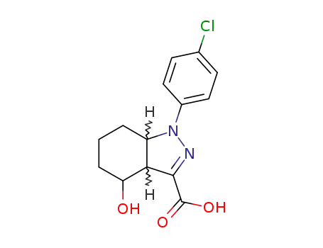 Molecular Structure of 61364-08-7 (1H-Indazole-3-carboxylic acid,
1-(4-chlorophenyl)-3a,4,5,6,7,7a-hexahydro-4-hydroxy-)