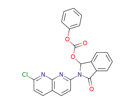 Molecular Structure of 55112-83-9 (Carbonic acid,
2-(7-chloro-1,8-naphthyridin-2-yl)-2,3-dihydro-3-oxo-1H-isoindol-1-yl
phenyl ester)