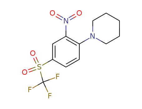 Molecular Structure of 19822-27-6 (Piperidine, 1-[2-nitro-4-[(trifluoromethyl)sulfonyl]phenyl]-)