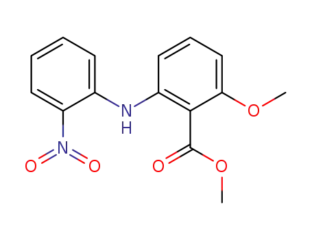 Molecular Structure of 62256-25-1 (Benzoic acid, 2-methoxy-6-[(2-nitrophenyl)amino]-, methyl ester)