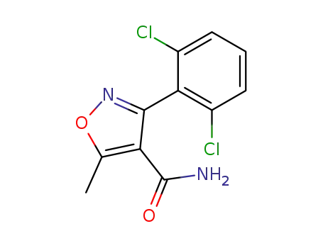 Molecular Structure of 23858-59-5 (3-(2,6-DICHLOROPHENYL)-5-METHYLISOXAZOLE-4-CARBOXAMIDE)
