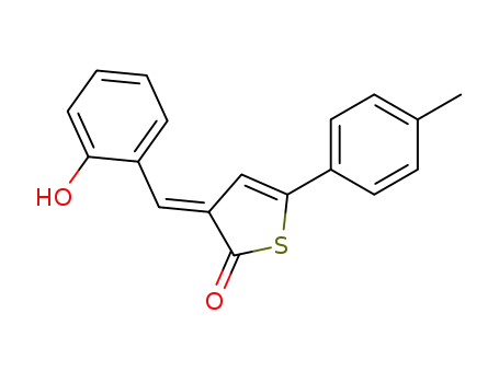 Molecular Structure of 61477-90-5 (2(3H)-Thiophenone,
3-[(2-hydroxyphenyl)methylene]-5-(4-methylphenyl)-, (E)-)
