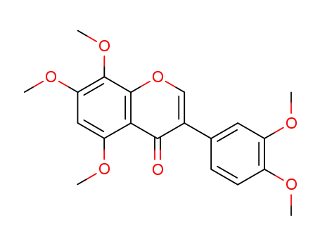 Molecular Structure of 57800-12-1 (4H-1-Benzopyran-4-one, 3-(3,4-dimethoxyphenyl)-5,7,8-trimethoxy-)