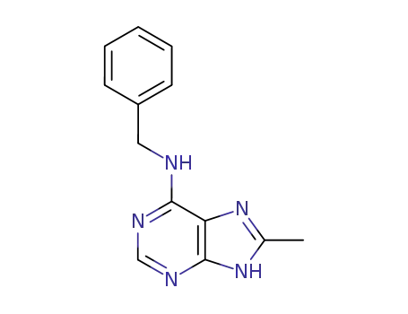 Molecular Structure of 1454-52-0 (1H-Purin-6-amine, 8-methyl-N-(phenylmethyl)-)