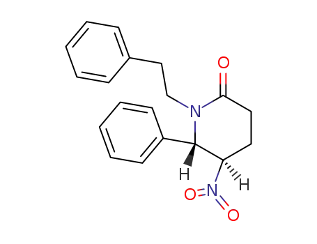 Molecular Structure of 61298-35-9 (2-Piperidinone, 5-nitro-6-phenyl-1-(2-phenylethyl)-, trans-)