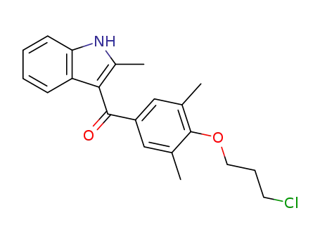 Molecular Structure of 65136-21-2 (Methanone,
[4-(3-chloropropoxy)-3,5-dimethylphenyl](2-methyl-1H-indol-3-yl)-)