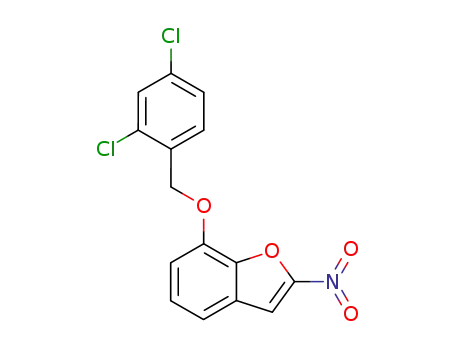 Molecular Structure of 56897-35-9 (Benzofuran, 7-[(2,4-dichlorophenyl)methoxy]-2-nitro-)