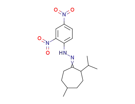 Molecular Structure of 60705-58-0 (Cycloheptanone, 5-methyl-2-(1-methylethyl)-,
(2,4-dinitrophenyl)hydrazone)