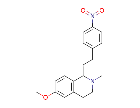 Molecular Structure of 63937-36-0 (1,2,3,4-Tetrahydro-6-methoxy-2-methyl-1-(4-nitrophenethyl)isoquinoline)
