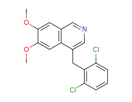 Molecular Structure of 61189-89-7 (Isoquinoline, 4-[(2,6-dichlorophenyl)methyl]-6,7-dimethoxy-)