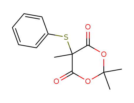 Molecular Structure of 62679-23-6 (1,3-Dioxane-4,6-dione, 2,2,5-trimethyl-5-(phenylthio)-)