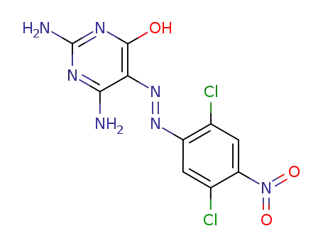 Molecular Structure of 30296-47-0 (2,6-diamino-5-[(2,5-dichloro-4-nitrophenyl)hydrazono]pyrimidin-4(5H)-one)