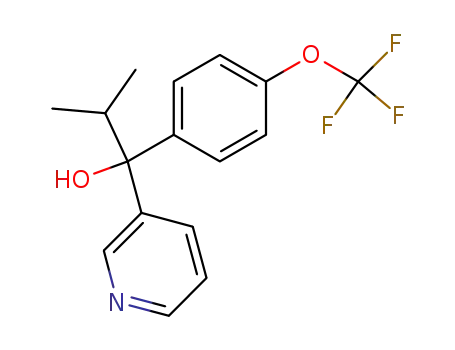 Molecular Structure of 56426-05-2 (3-Pyridinemethanol, a-(1-methylethyl)-a-[4-(trifluoromethoxy)phenyl]-)
