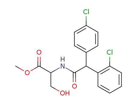 Molecular Structure of 55738-59-5 (L-Serine, N-[(2-chlorophenyl)(4-chlorophenyl)acetyl]-, methyl ester)