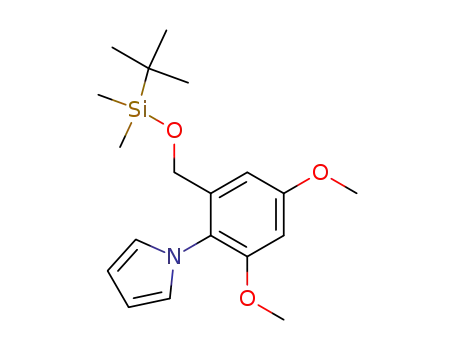 Molecular Structure of 66769-54-8 (1H-Pyrrole,
1-[2-[[[(1,1-dimethylethyl)dimethylsilyl]oxy]methyl]-4,6-dimethoxyphenyl]-)
