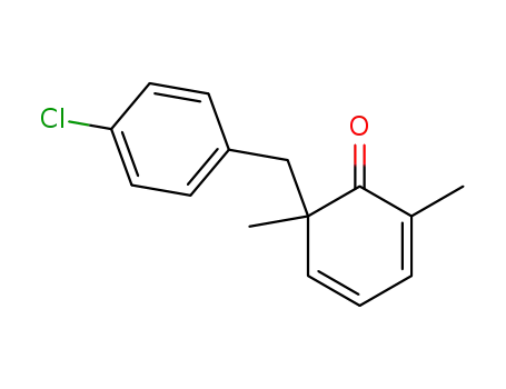 Molecular Structure of 61259-87-8 (2,4-Cyclohexadien-1-one, 6-[(4-chlorophenyl)methyl]-2,6-dimethyl-)