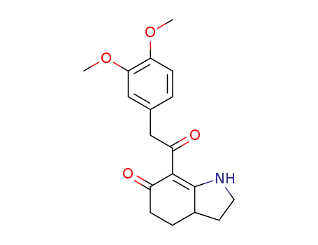 Molecular Structure of 59601-31-9 (6H-Indol-6-one,
7-[(3,4-dimethoxyphenyl)acetyl]-1,2,3,3a,4,5-hexahydro-)