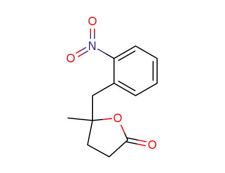 Molecular Structure of 61477-78-9 (2(3H)-Furanone, dihydro-5-methyl-5-[(2-nitrophenyl)methyl]-)