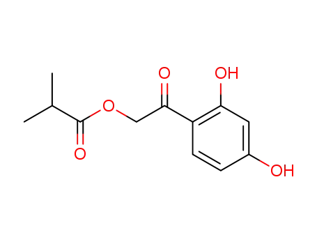 Molecular Structure of 63124-27-6 (Propanoic acid, 2-methyl-, 2-(2,4-dihydroxyphenyl)-2-oxoethyl ester)