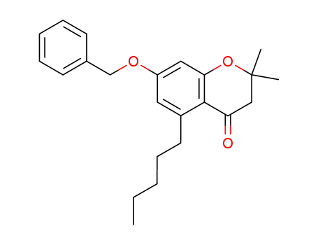 Molecular Structure of 60705-74-0 (4H-1-Benzopyran-4-one,
2,3-dihydro-2,2-dimethyl-5-pentyl-7-(phenylmethoxy)-)