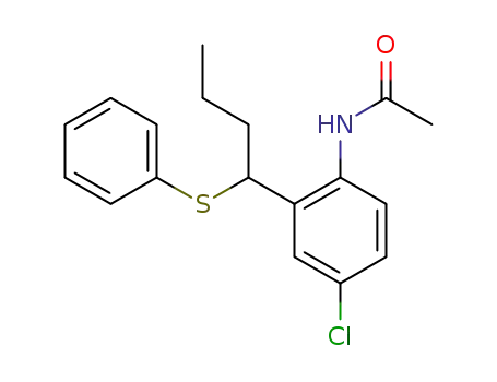 Molecular Structure of 64872-87-3 (Acetamide, N-[4-chloro-2-[1-(phenylthio)butyl]phenyl]-)