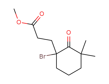 Molecular Structure of 61188-04-3 (Cyclohexanepropanoic acid, 1-bromo-3,3-dimethyl-2-oxo-, methyl ester)
