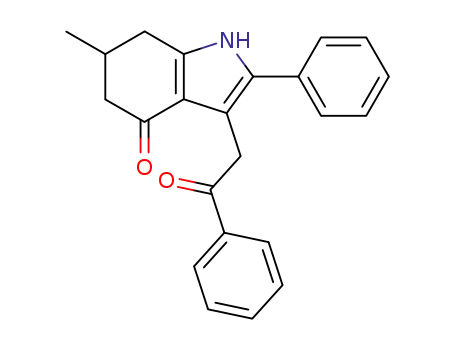 Molecular Structure of 54398-80-0 (4H-Indol-4-one,
1,5,6,7-tetrahydro-6-methyl-3-(2-oxo-2-phenylethyl)-2-phenyl-)
