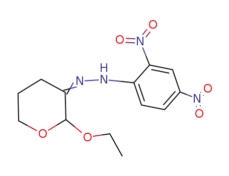 Molecular Structure of 64646-77-1 (2H-Pyran-3(4H)-one, 2-ethoxydihydro-, (2,4-dinitrophenyl)hydrazone)