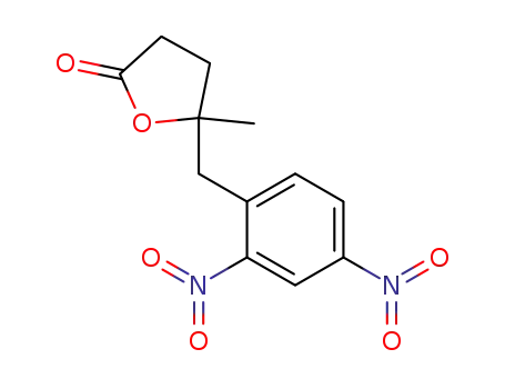 Molecular Structure of 61477-80-3 (2(3H)-Furanone, 5-[(2,4-dinitrophenyl)methyl]dihydro-5-methyl-)