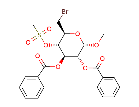 Glucopyranoside, methyl6-bromo-6-deoxy-, 2,3-dibenzoate 4-methanesulfonate, a-D- (8CI) cas  30571-99-4