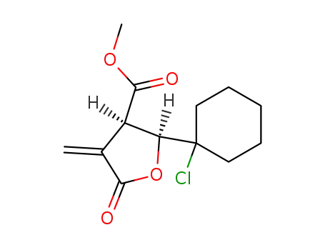 Molecular Structure of 60427-72-7 (3-Furancarboxylic acid,
2-(1-chlorocyclohexyl)tetrahydro-4-methylene-5-oxo-, methyl ester, cis-)