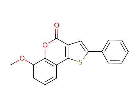 Molecular Structure of 61477-92-7 (4H-Thieno[3,2-c][1]benzopyran-4-one, 6-methoxy-2-phenyl-)