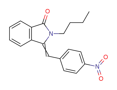 Molecular Structure of 62268-84-2 (1H-Isoindol-1-one, 2-butyl-2,3-dihydro-3-[(4-nitrophenyl)methylene]-)