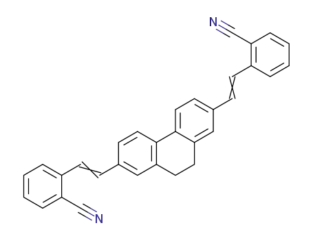 Molecular Structure of 42480-91-1 (Benzonitrile,
2,2'-[(9,10-dihydro-2,7-phenanthrenediyl)di-2,1-ethenyl]bis-)