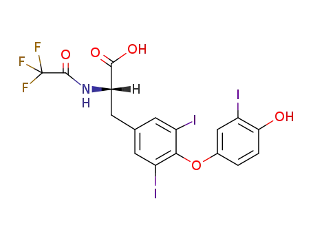 Molecular Structure of 3253-59-6 (L-Tyrosine, O-(4-hydroxy-3-iodophenyl)-3,5-diiodo-N-(trifluoroacetyl)-)
