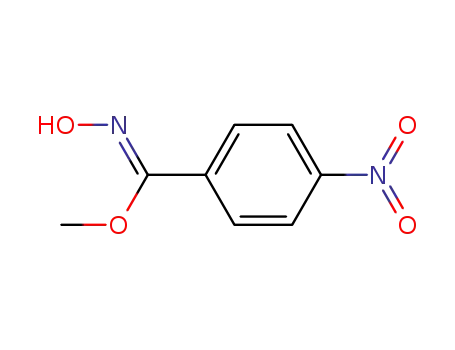 Molecular Structure of 64011-08-1 (Benzenecarboximidic acid, N-hydroxy-4-nitro-, methyl ester, (Z)-)
