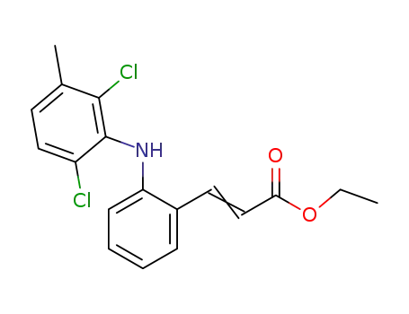 Molecular Structure of 22121-36-4 (2-Propenoic acid, 3-[2-[(2,6-dichloro-3-methylphenyl)amino]phenyl]-,
ethyl ester)