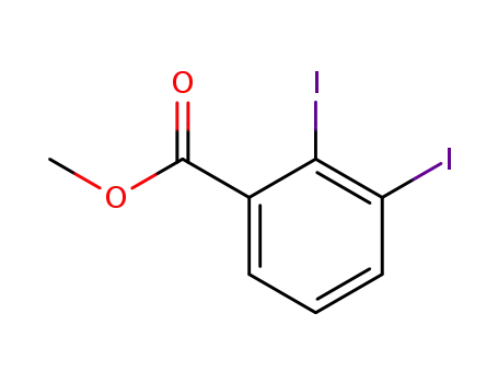 Molecular Structure of 14192-14-4 (Benzoic acid, 2,3-diiodo-, methyl ester)