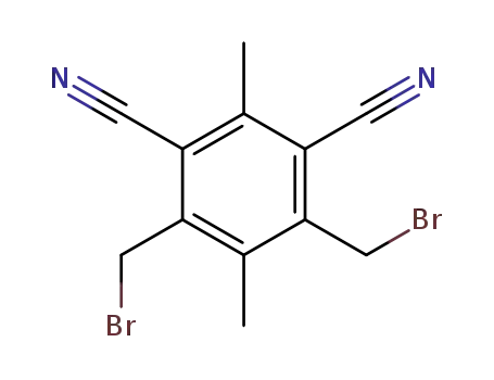 Molecular Structure of 66793-15-5 (1,3-Benzenedicarbonitrile, 4,6-bis(bromomethyl)-2,5-dimethyl-)