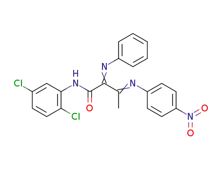 Molecular Structure of 56182-78-6 (Butanamide,
N-(2,5-dichlorophenyl)-3-[(4-nitrophenyl)imino]-2-(phenylimino)-)
