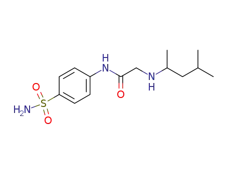Molecular Structure of 64877-13-0 (Acetamide, N-[4-(aminosulfonyl)phenyl]-2-[(1,3-dimethylbutyl)amino]-)